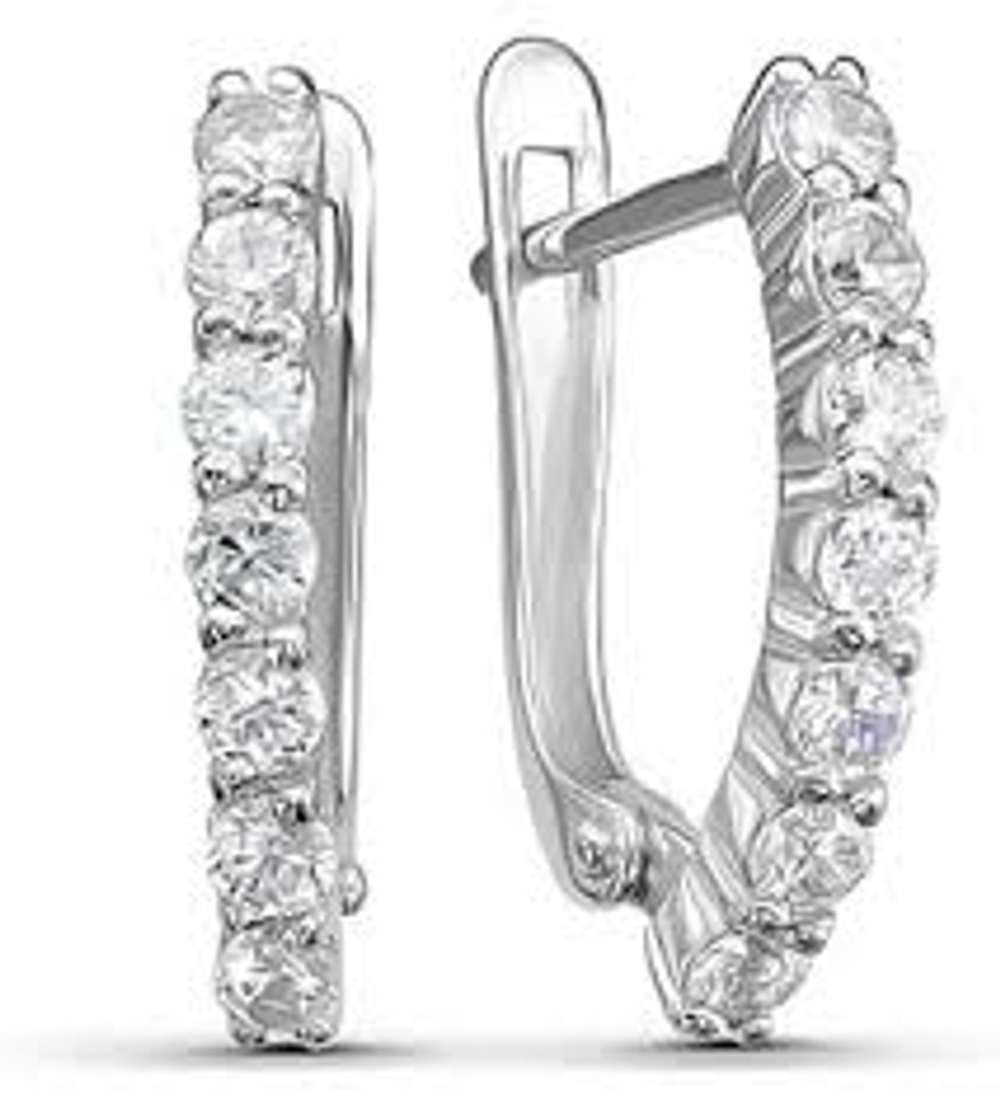 Серьги из серебра с фианитами