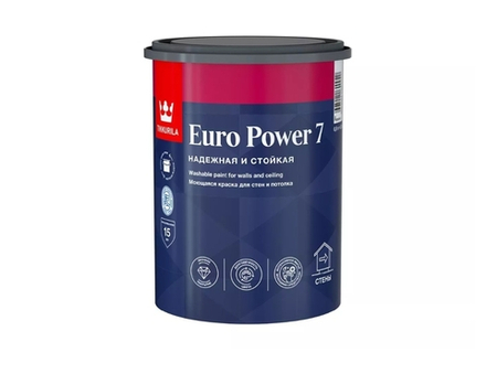ТИККУРИЛА краска интерьерная стойкая к мытью EURO POWER 7 База "С" 0,9л