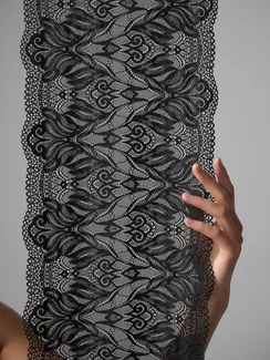 03-294 ОПТ Кружево эластичное 24 см, черный 170