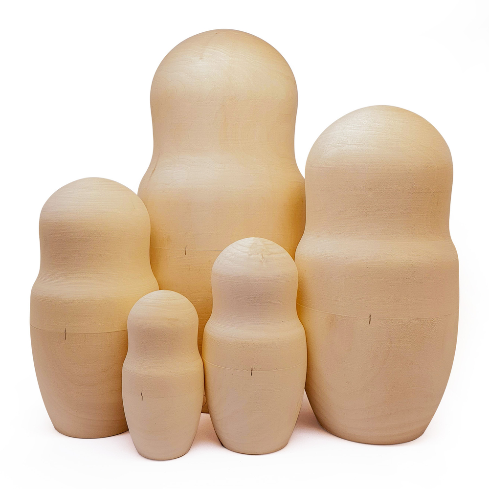 Матрешка 300*d150мм, комплект из 5ти кукол, деревянная заготовка