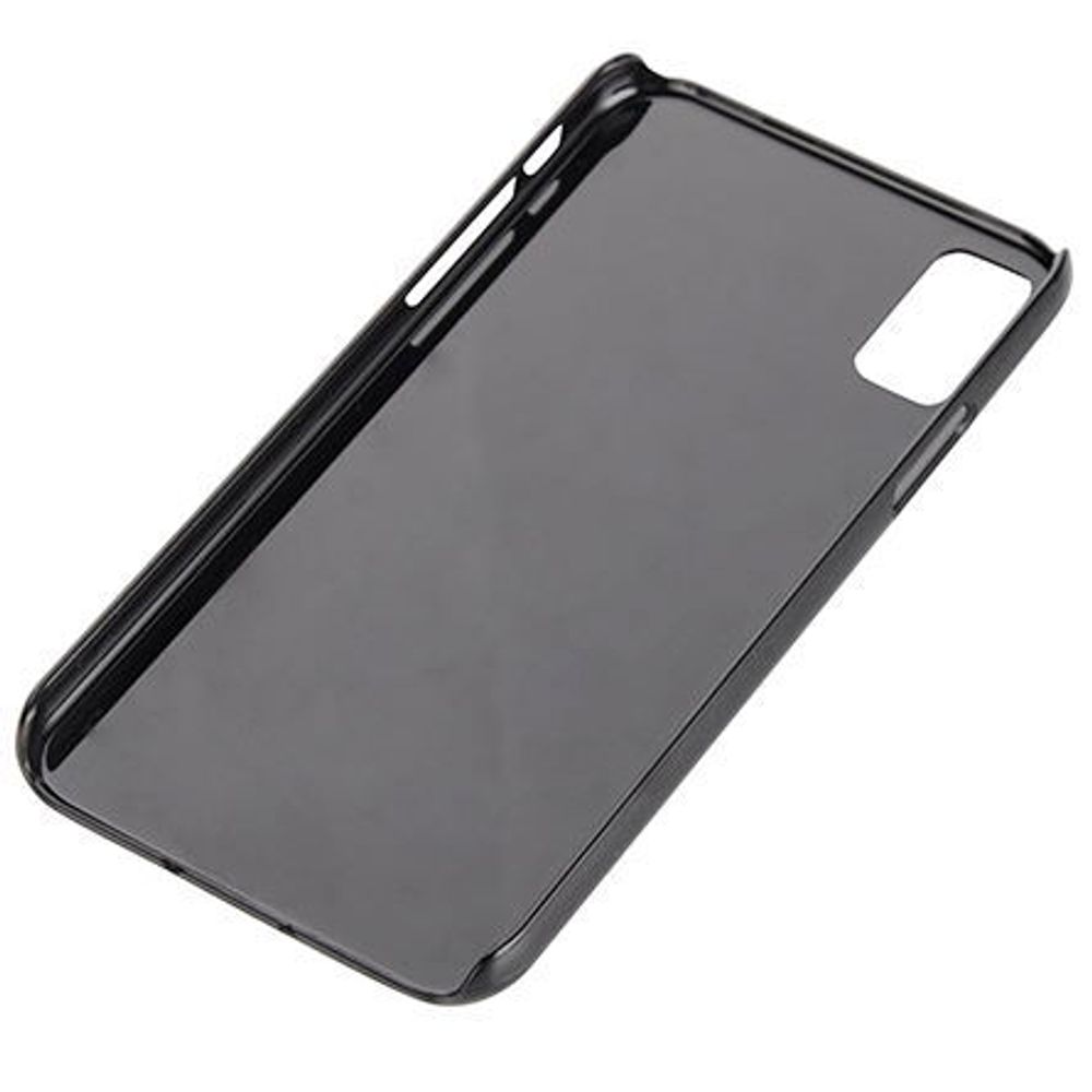 Чехол 2D для iPhone X  пластик черный (без металлических вкладышей)