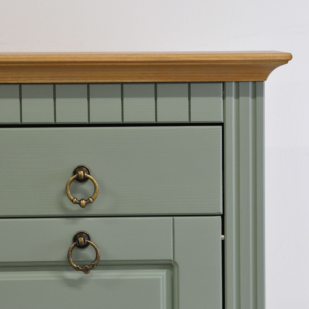 Обувница для прихожей Неаполь, 3 двери с ящиком, деревянная, зеленый