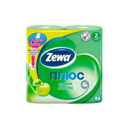 Туалетная бумага Zewa Зеленое Яблоко 2 слоя 4 рулона