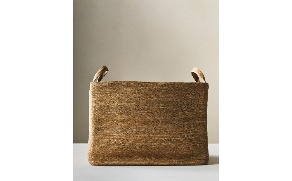 Zara Home Корзина из морской травы, цвет бежевый, 40 см