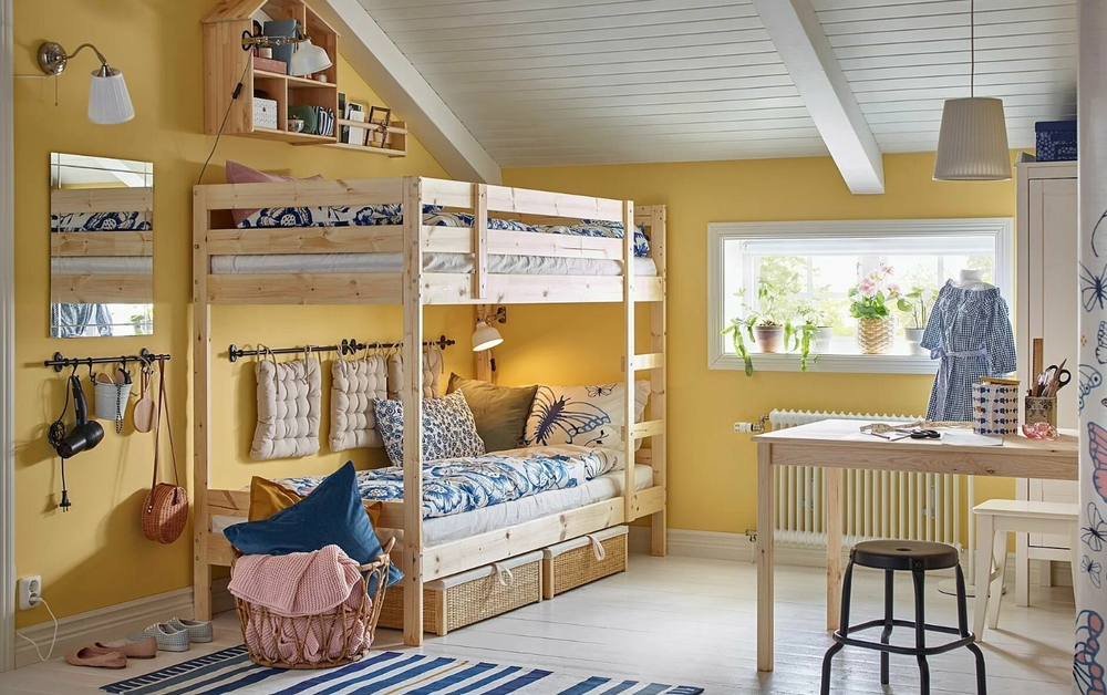 Двухъярусная кровать Ikea Мидал MYDAL, массив сосны
