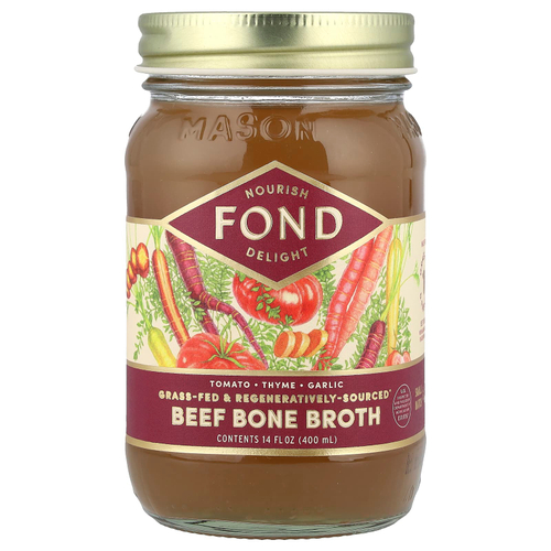 FOND Bone Broth, говяжий костный бульон, томат и чабрец, 400 мл (14 жидк. унций)