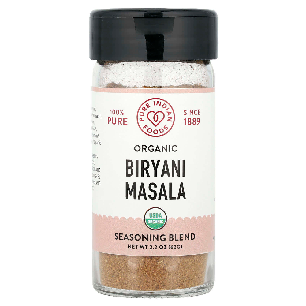 Pure Indian Foods, Органическая бириани масала, 62 г (2,2 унции)