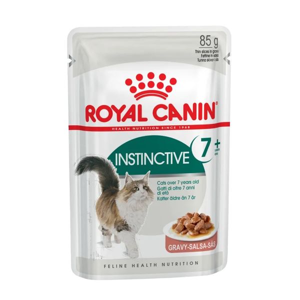 Пауч Royal Canin Instinctive +7 для кошек в возрасте старше 7 лет, мелкие кусочки в соусе