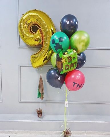 Шары на 9 лет набор Майнкрафт мальчику