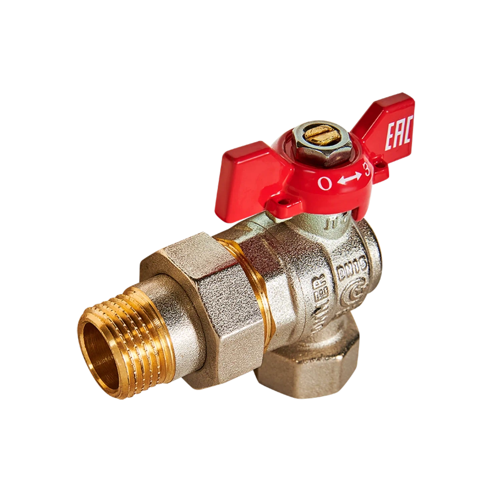 Кран шаровой угловой ROMMER - 1/2" (ВР/НР, ручка-бабочка)