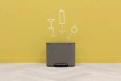Brabantia - Контейнер для мусора Bo 3х11л с сегрегацией, платина / артикул   121067  / GTIN 8710755121067