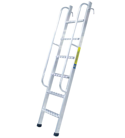 Лестница приставная стеллажная MEGAL ЛПС - 3,5 с поручнями