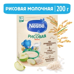 Каша Nestle молочная Рисовая с яблоком 200г с 4 месяцев
