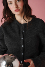 Кардиган из кашемира с мериносом графитового цвета