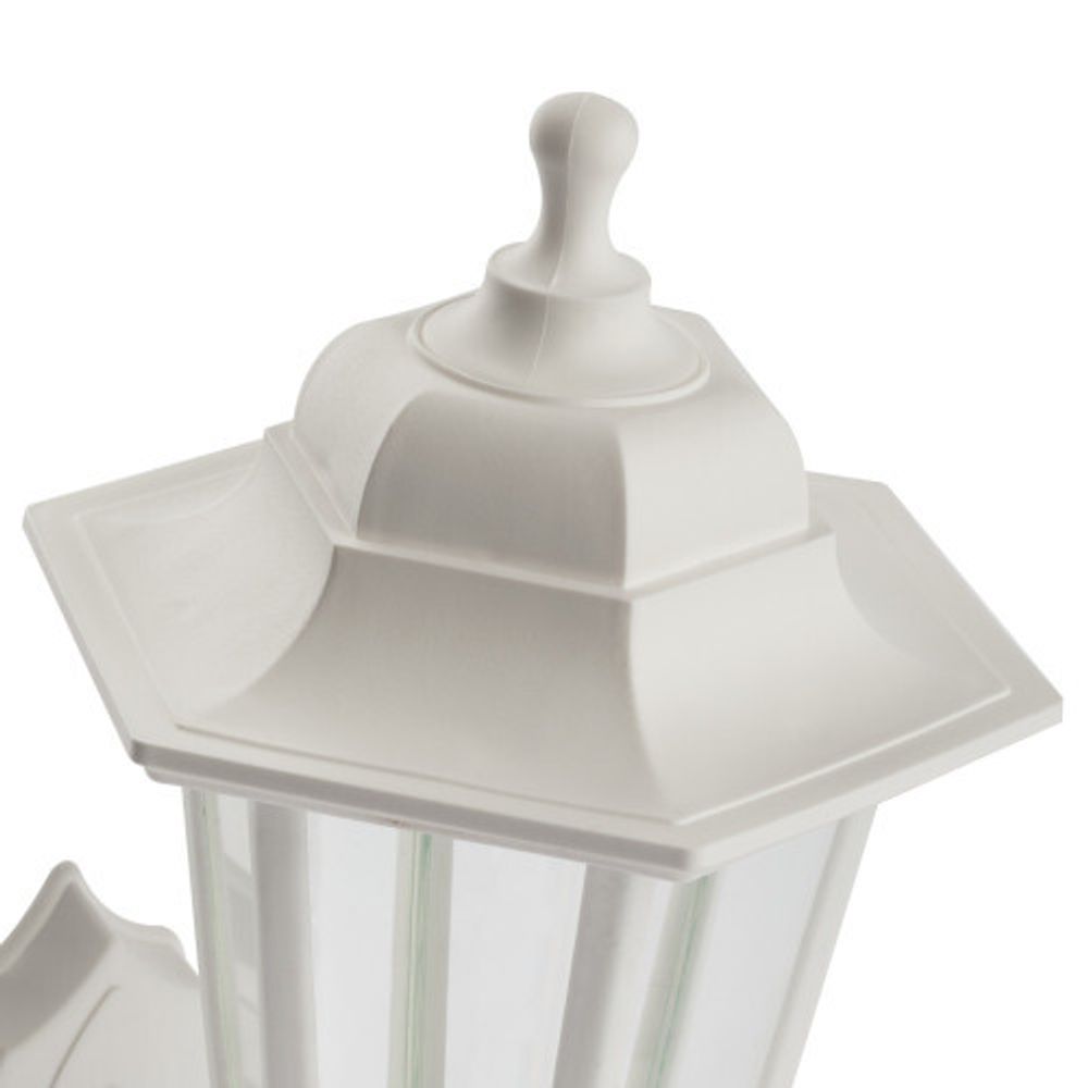 Садово-парковый светильник ЭРА НБУ 06-60-001 белый 6 гранный настенный IP44 Е27 max60Вт