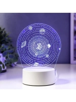 Светильник 3D ночник RISALUX «Космос», LED RGB, от сети, 9.5