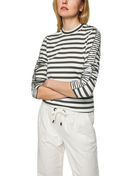 Marc Cain Джемпер из хлопка в полоску