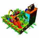 Коммерческий надувной батут «Сафари-Тигр» 10*9*8м, с двумя горками