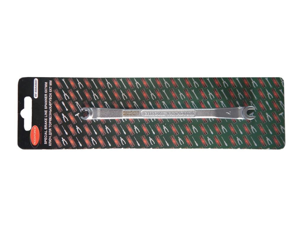 Ключ для тормозных трубок с изгибом 45° 6x7мм, блистере RockForce##Rock FORCE RF-608A0607