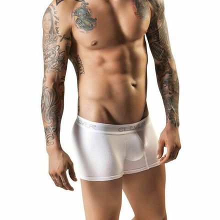 Мужские трусы боксеры белые Clever Moda Basic Boxer 221901