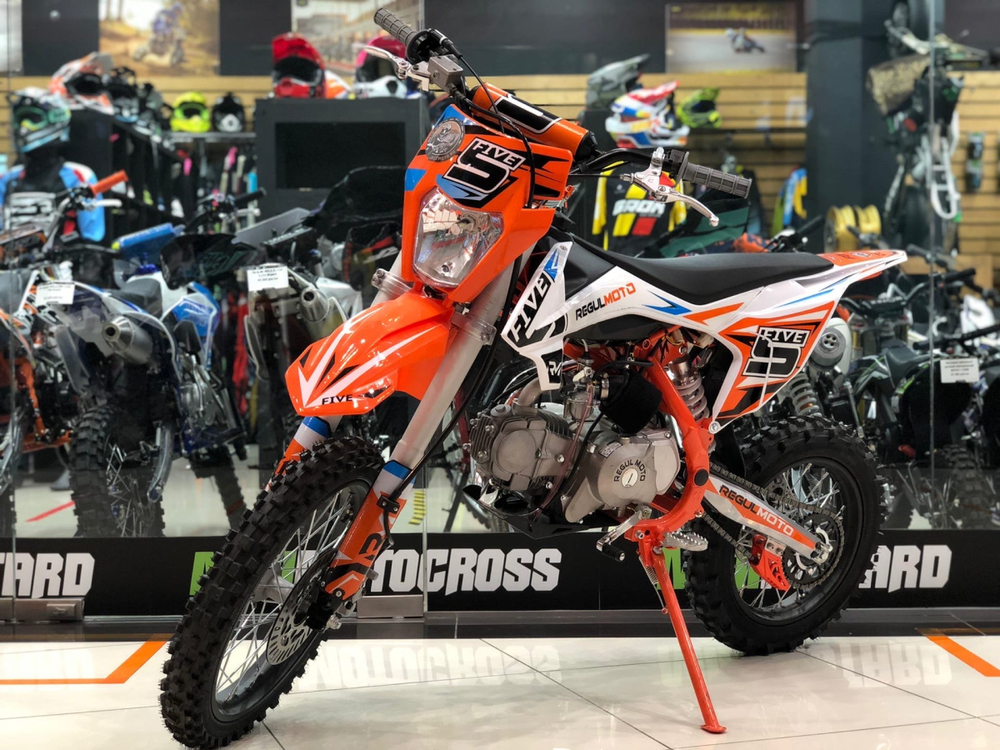 Питбайк Regulmoto FIVE YX125EM (механич.КПП) New 2020 (бело-оранжевый)