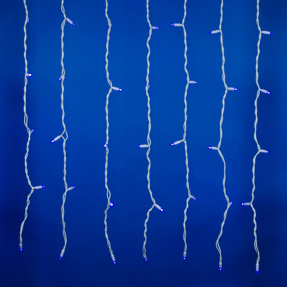 ULD-C2030-240-TWK BLUE IP67 Занавес светодиодный с эффектом мерцания. 3х2м. Соединяемый. 240 светодиодов. Синий свет. Провод белый. TM Uniel.