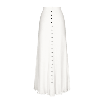 Юбка макси А-силуэта с декоративными пуговицами сзади из шёлка