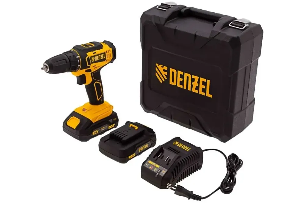 Дрель-шуруповерт аккумуляторная CDL-18-02BM, Li-Ion, 18 В, 2 аккумулятор Denzel, 26116
