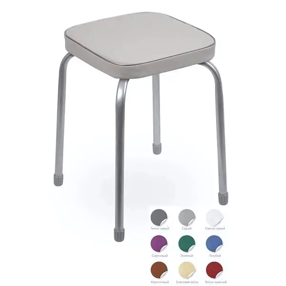 Табурет Фабрик 3' на 4-х опорах (квадрат сидение 320*320) слоновая кость