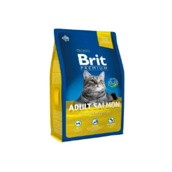 Корм для кошек сухой BRIT PREMIUM "Cat Adult Salmon" для взрослых кошек, с лососем, 8 кг