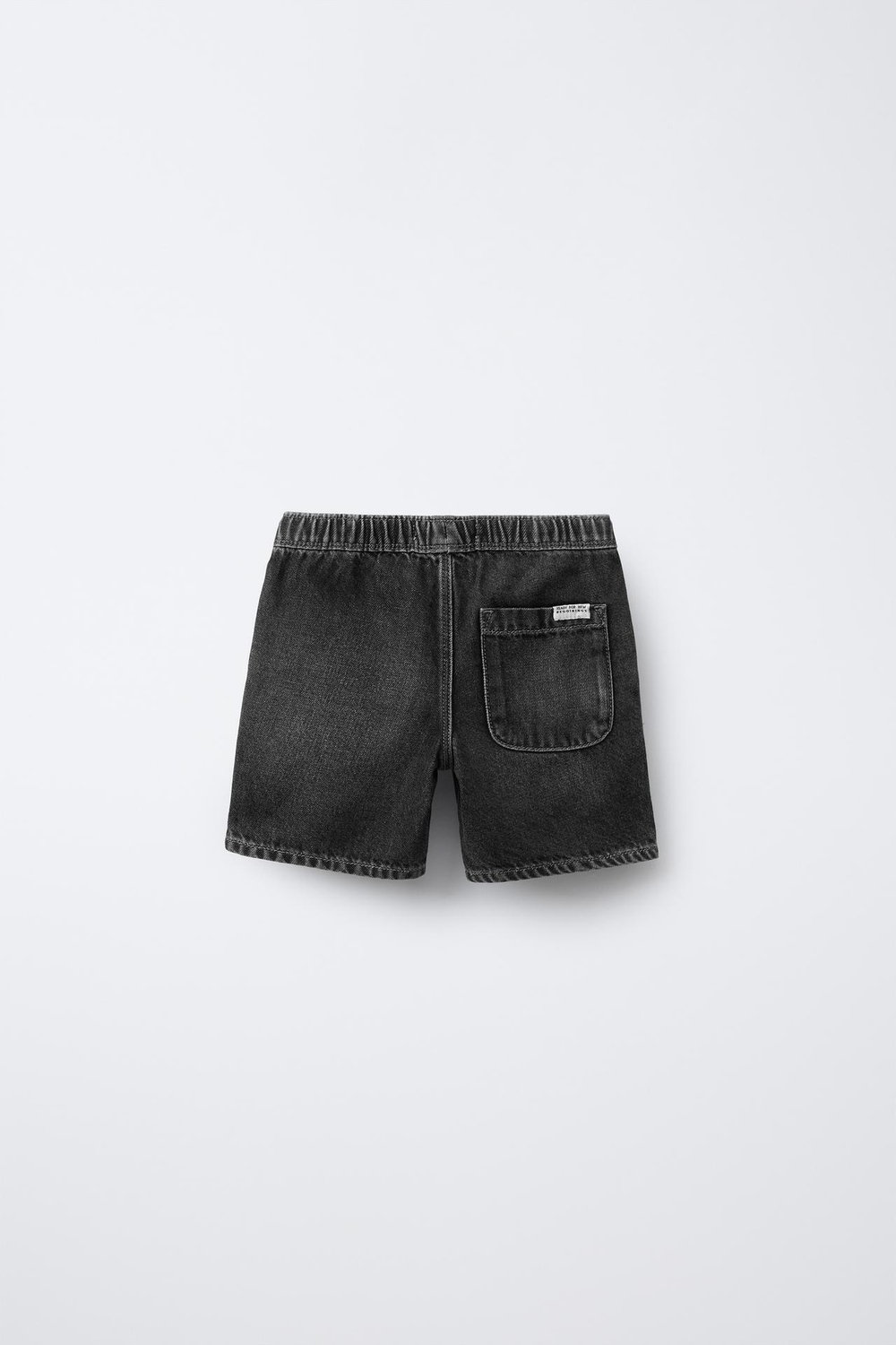 ZARA ДЖИНСОВЫЕ ШОРТЫ СО ШНУРКОМ, ЧЕРНЫЙ