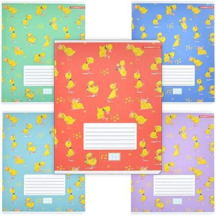 Тетрадь А5 12л кл. Полиграф Принт "Забавные утята" ВД лак, белизна 100%