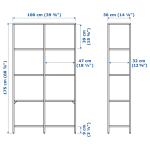 Стеллаж - IKEA VITTSJÖ/VITTSJO, 100х36х175 см, черно-коричневый/стекло, ВИТШЁ/ВИТШЕ ИКЕА