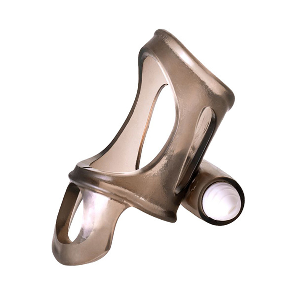 Дымчатая насадка на пенис 7,5см с вибропулей ToyFa XLover 748032