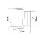Муфта переходная 1 1/2'' - 1 1/4'' вн/вн VRT® никель