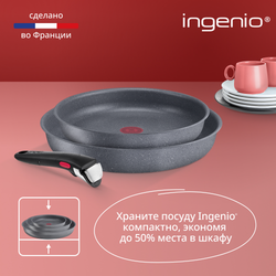 Набор посуды со съемной ручкой Tefal Ingenio Natural Force 3 предмета 22/26 см L3969202