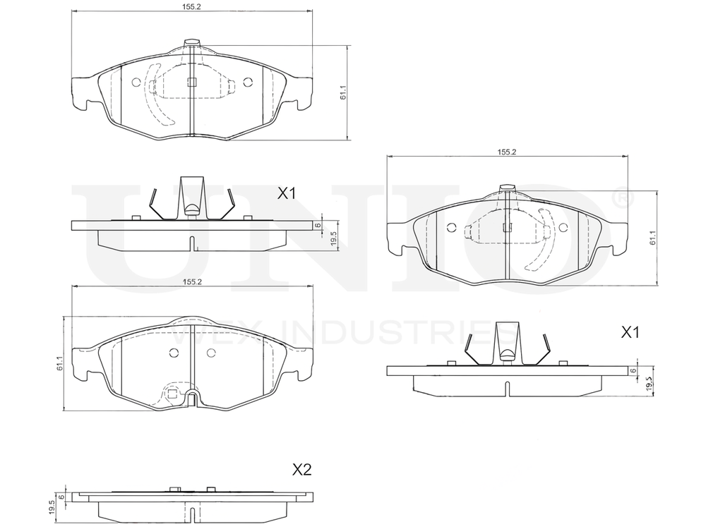 Колодки тормозные диск. передние UNIO BRP-20135