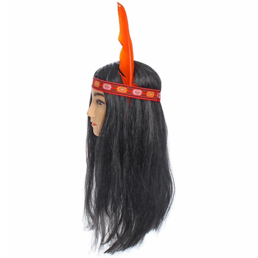 Парик карнавальный «Племя Индусов», Черный