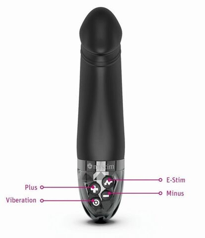 Черный вибратор с электростимуляцией Real Deal Neal - 16,5 см. (Цвет: черный)