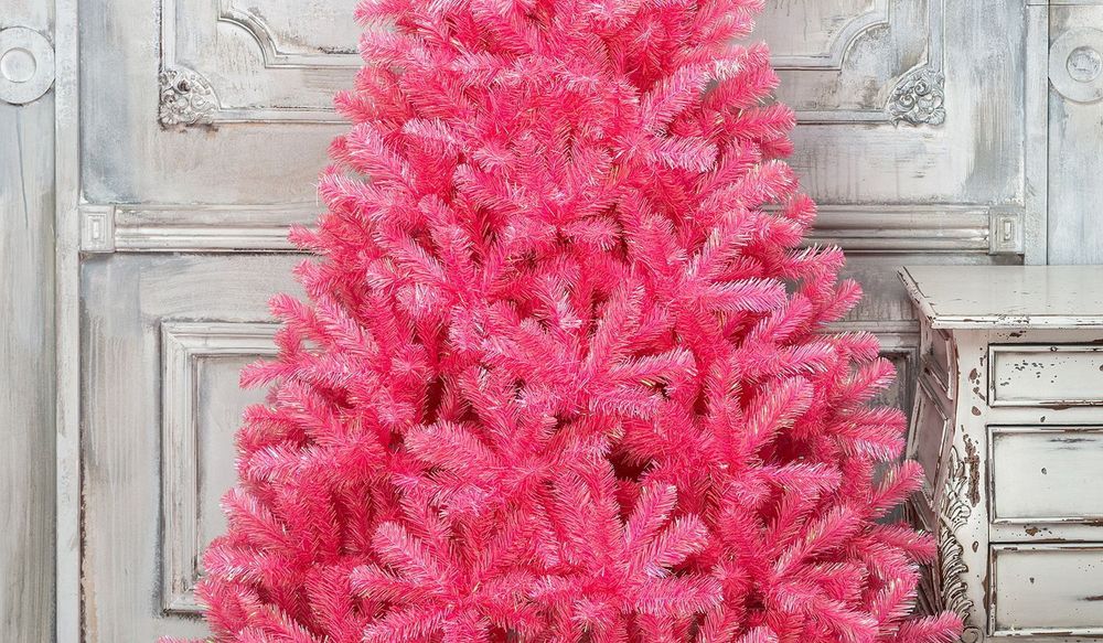 Искусственная розовая елка «Искристая розовая» (пвх) 240 см / 2.4 м