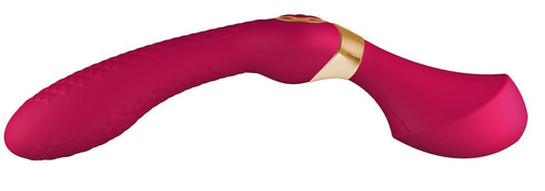 Двусторонний вибратор Shunga ZOA, малиновый, силикон, 26,5 см