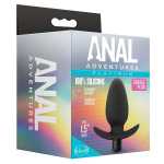 Черная анальная вибропробка Silicone Saddle Plug - 12,1 см. (Цвет: черный)