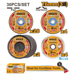 Набор дисков по металлу 76 мм 30 шт (10/20) INGCO MCD07630