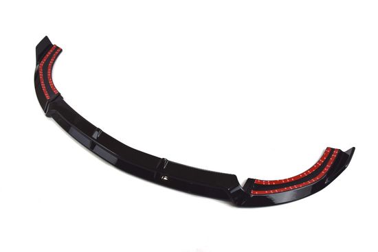 Юбка переднего бампера V.1 глянцево - черный для Mercedes E class W213 2016-2020 pre-lift