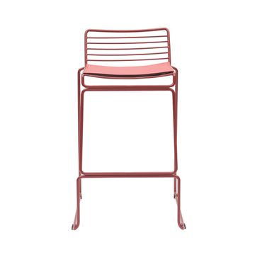 Стул металлический полубарный Hero бордовый с подушкой