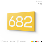 Номер на дверь 682, табличка на дверь для офиса, квартиры, кабинета, аудитории, склада, желтая 120х70 мм, Айдентика Технолоджи
