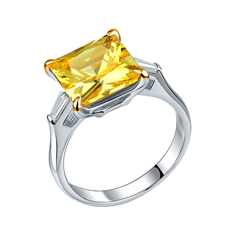 Кольцо из серебра с фианитами