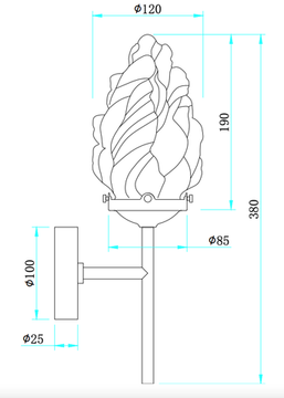 Светильник настенный 1*Е27 2152/00/01W бронза/прозрачный Cream Stilfort