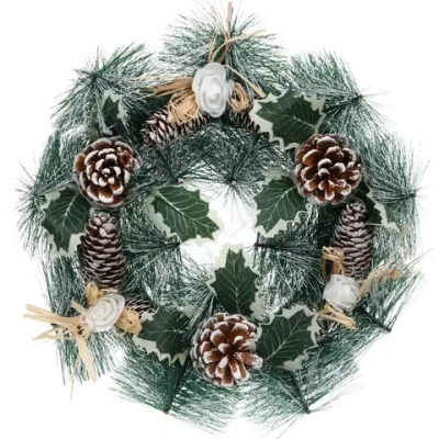 Венок декоративный «Волшебство» d-30 см Леска, шишки и бантики