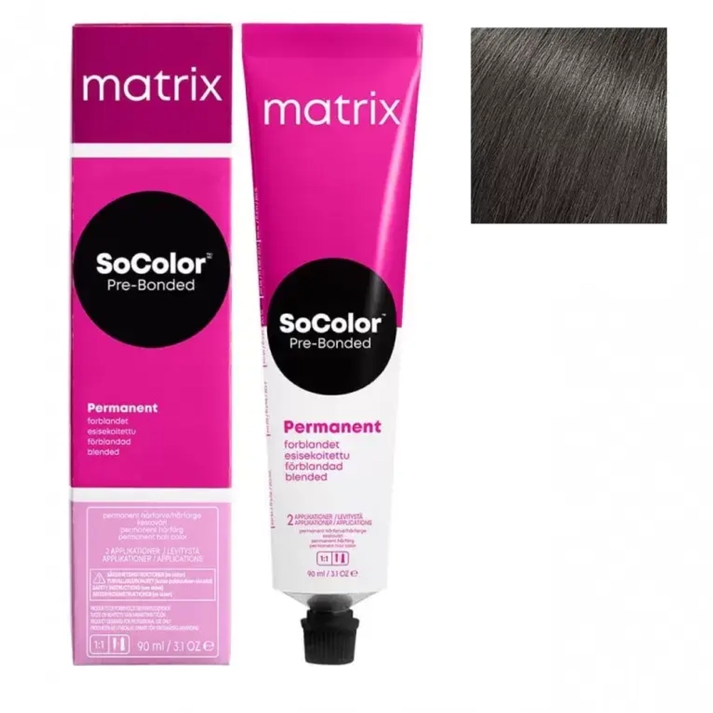 Matrix SoColor Pre-Bonded 4NJ Шатен натуральный нефритовый, 90мл